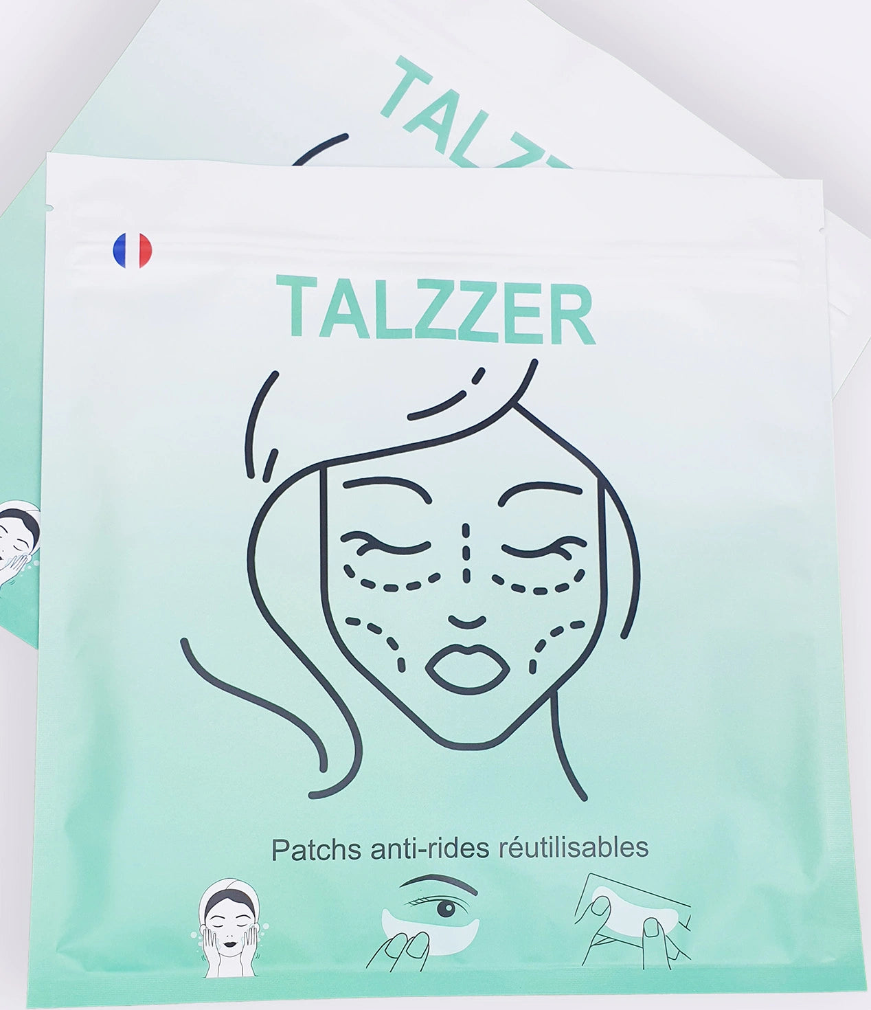 Emballage des patchs anti-rides en silicone Talzzer